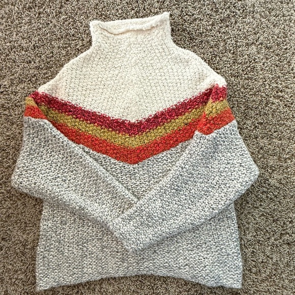 Free People Turn Around Chevron
Stripe Chunky Knit Sweater size S - Picture 3 of 5